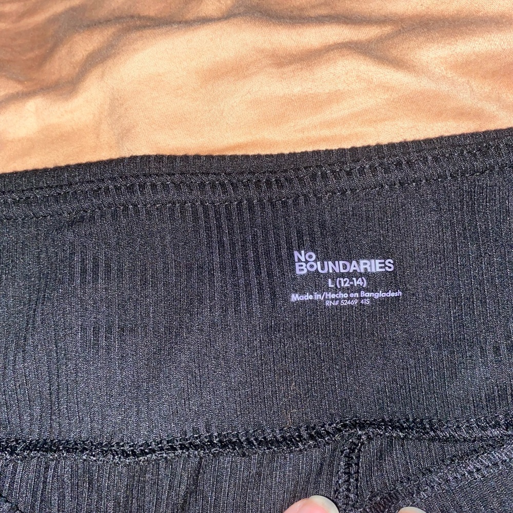 No Boundaries Black Ribbed Pants - Picture 2 of 2